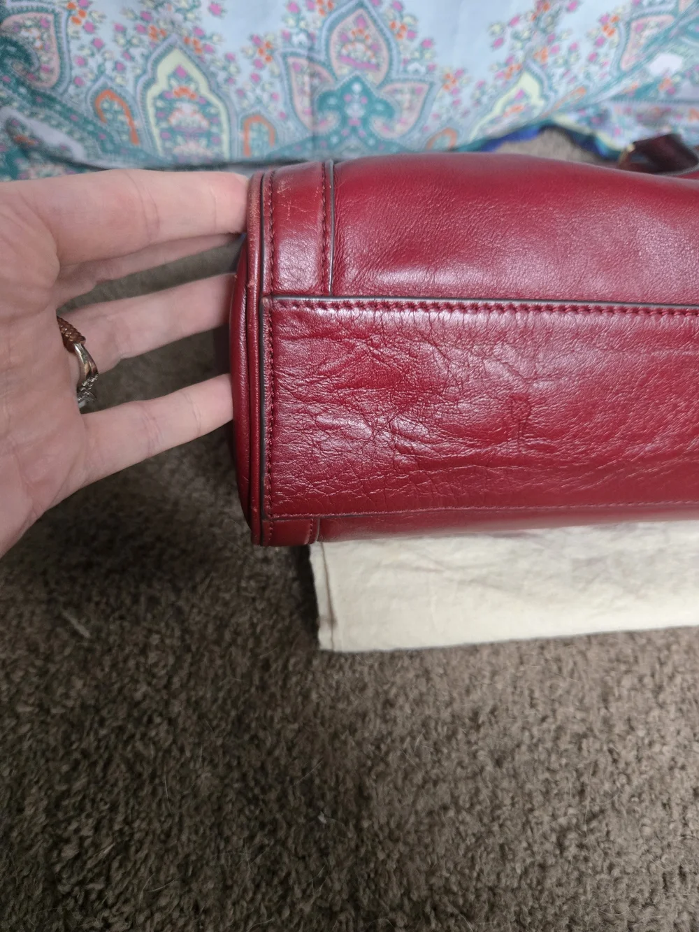 Tory Burch Red Leather Satchel with Gold Hardware With Dust Bag